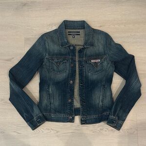 Vintage Hudson Jeans Dark Blue Denim Jacket; Made in USA